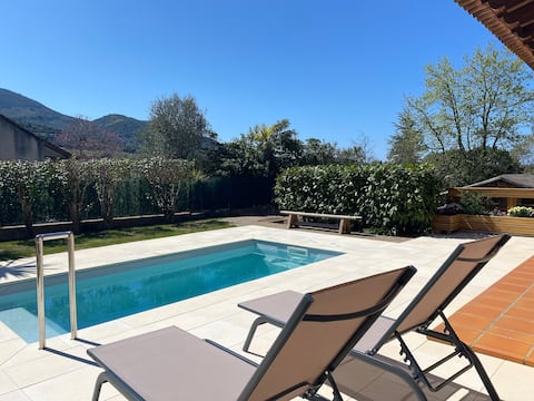 4-room apartment, private pool in villa, 10 min from Ajaccio/beaches