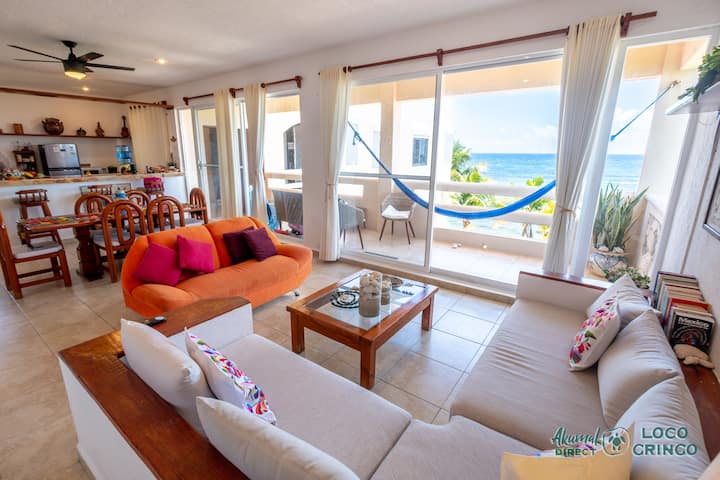 Penthouse Luminoso Y Ventilado, Con Piscina Y Restaurante Gourmet Del Hotel. - Akumal