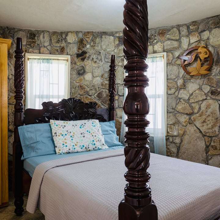 Bedroom #1 | First Floor...
A cozy retreat featuring a comfortable locally made queen-size bed, offering a peaceful and restful space on the first floor. Perfect for a relaxing stay with easy access to the main living areas.