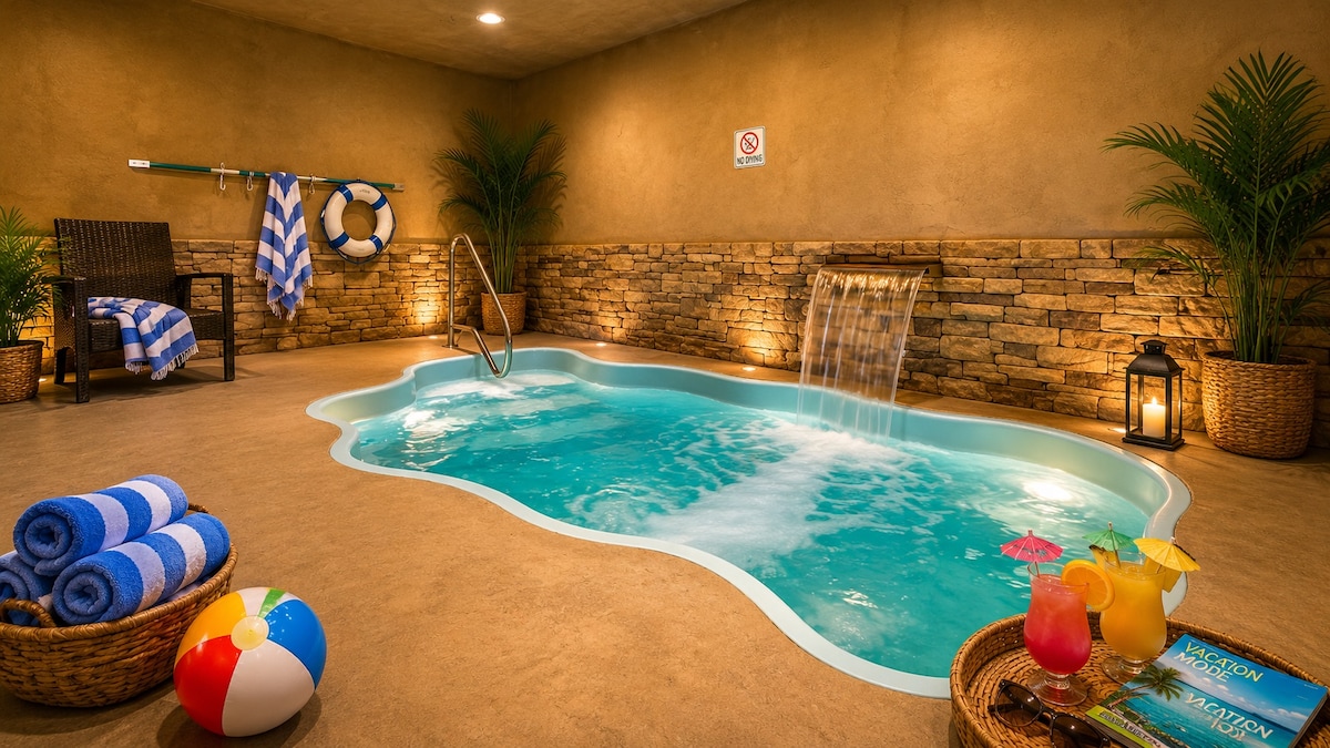 Private Indoor Pool Cabin | Game Room + Hot Tub
