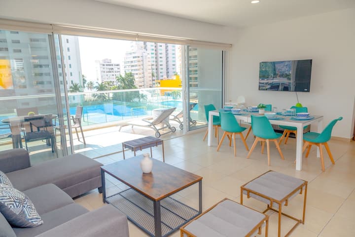 Sky Pool + Private Terrace + Ocean View - Acapulco