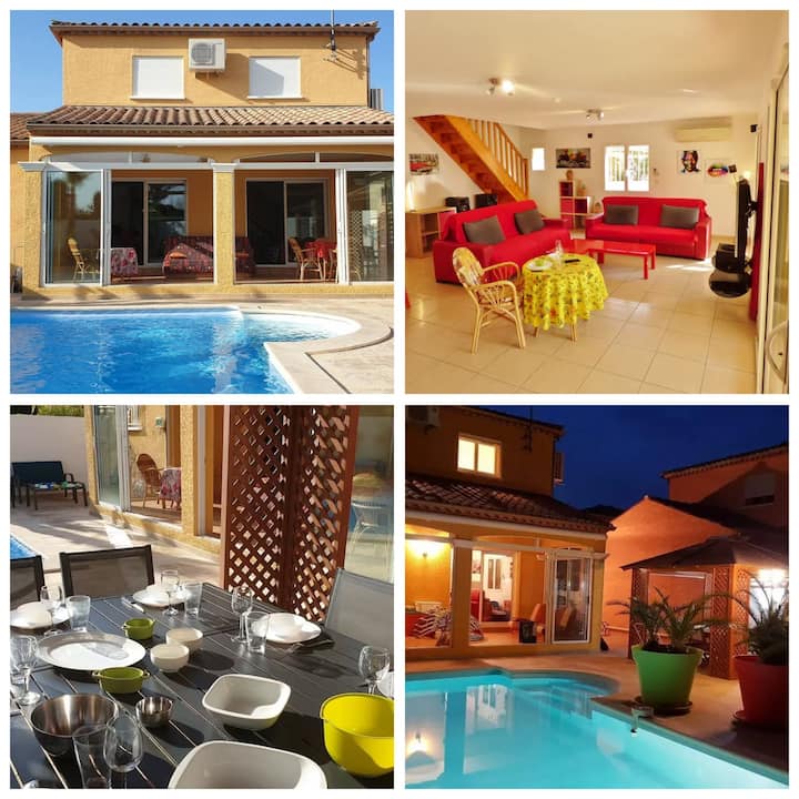 Cap D'agde Splendide Villa 4* Piscine Parking Wifi - Agde