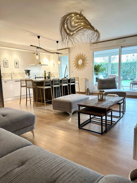 Spacious garden apartment - max 8 pers