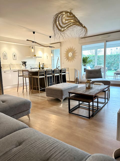 Spacious garden apartment - max 8 pers