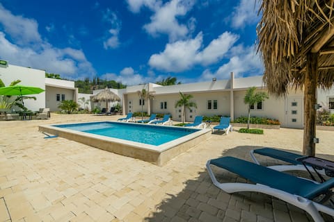 Luxury apartment, pool, kitchen and nature