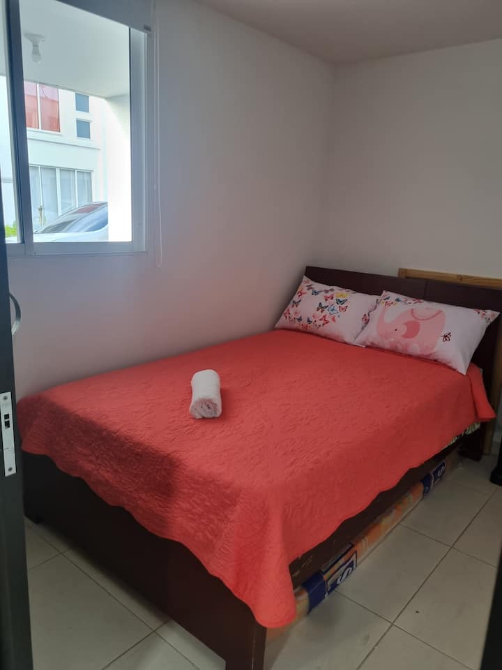 Double bed located on the first floor.