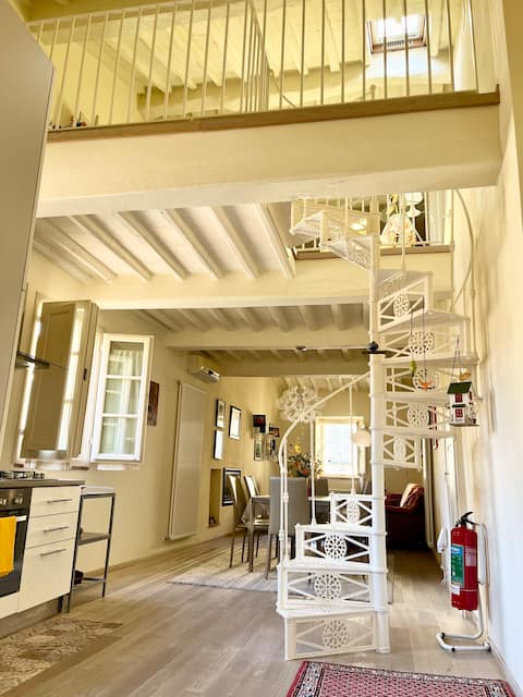 Successful Airbnb property: Charming spacious home + cosy balcony Lucca centre in Lucca