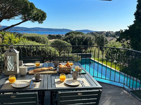 Villa – sea view, heated pool, close to beaches