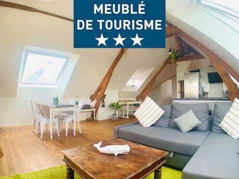 75 m2🐋🌊⚓️ loft refurbished 2 steps from the sea⚓️🌊🐳