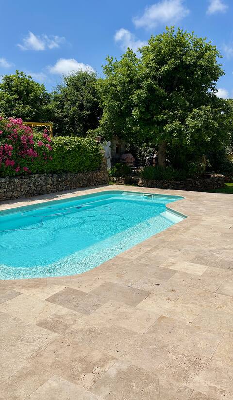 Villa and private pool + small family farm.