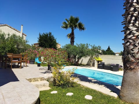 independent private villa with garden and pool