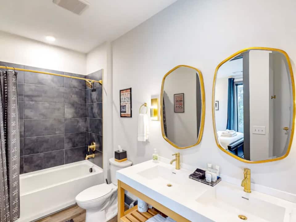 Bathroom with double vanity