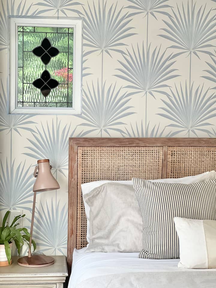 Serene beautiful primary bedroom with the #1 rated DREAMCLOUD mattress. 