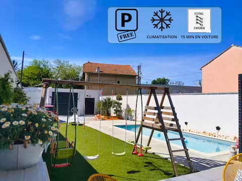 Ideal for Families | Private pool | 10 min from Avignon
