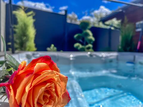 Apartment Sova  with pool and hot tub