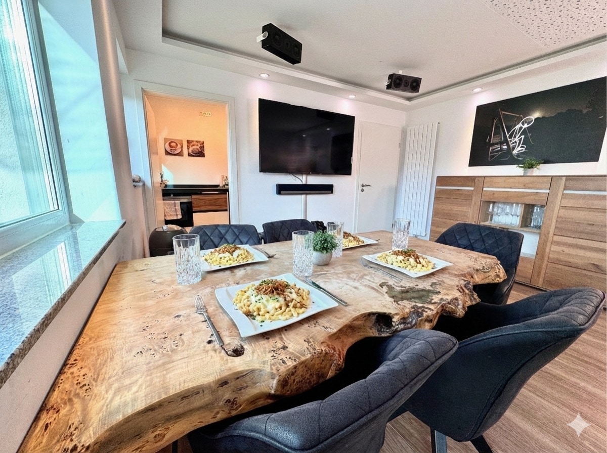 Apartment next to Porsche for lovers of technology and sound