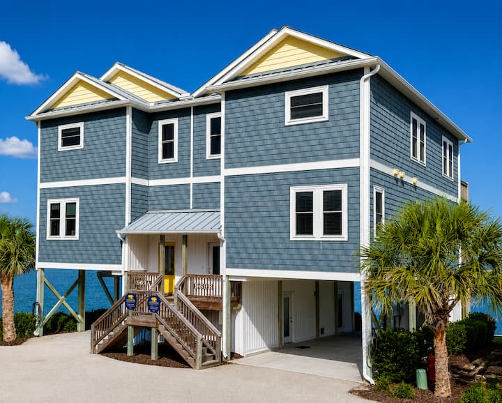 Amazing Views, Sunsets, Fish, Waterfront Boat Pool - Topsail Beach, NC