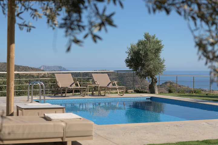 Villa Michael Triopetra Private Villa, Private Swimming Pool, Garden, Panoramic Sunset - Greece