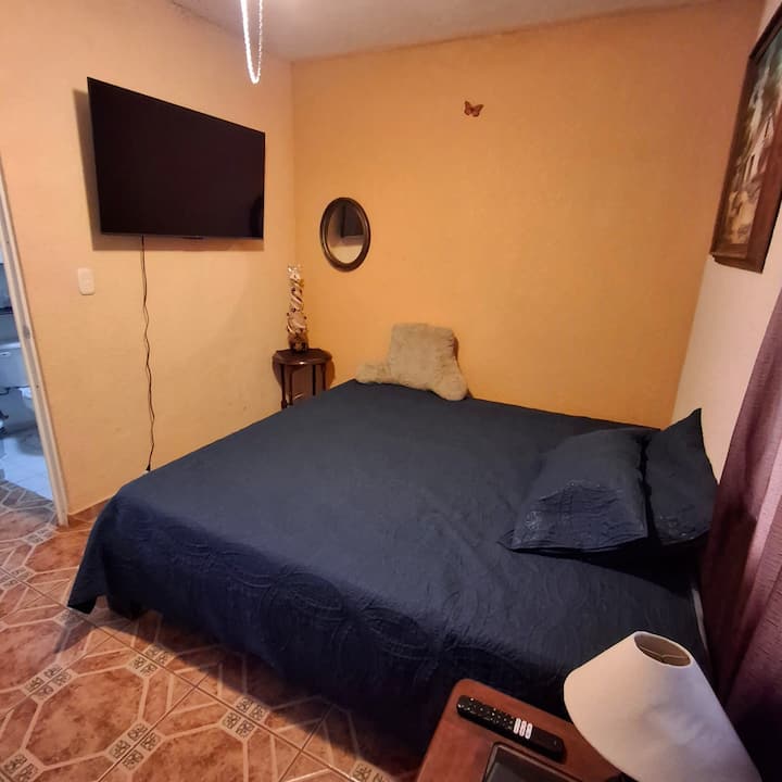 Cama king size con smart TV 