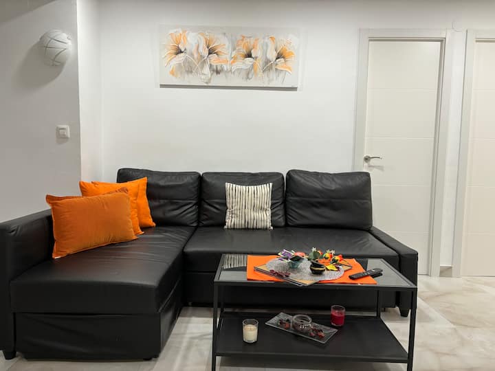 Sofá cama de cuero para dos personas