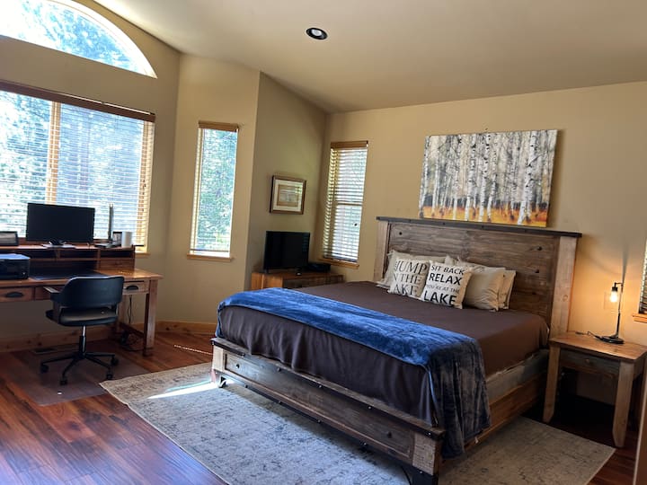 Master Bedroom with a new King Size Memory Foam Mattress!