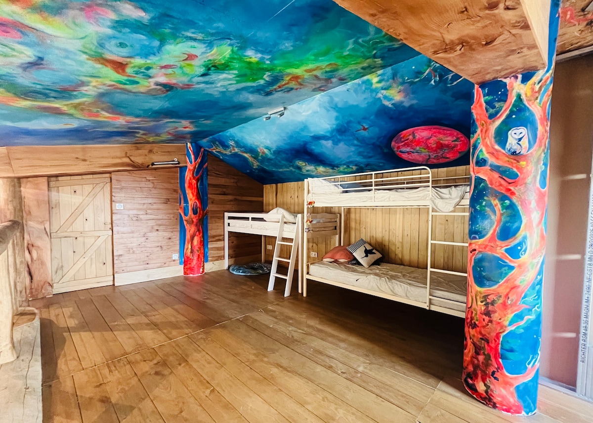 Dormitorio abierto en la entreplanta (3 camas): 3 camas individuales