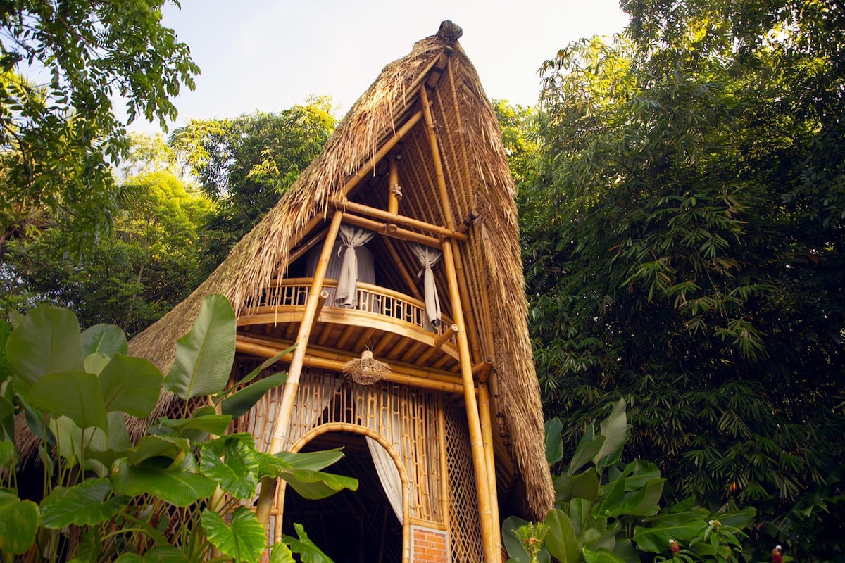 バリ島の穴場竹林：ウブド近くの楽園 - 借りられる小屋 - タンパク