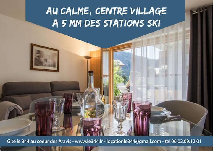 Le 344, Centre Village, Calme à 5 Mm Stations Ski - La Clusaz