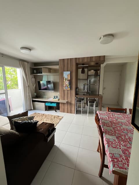 Successful Airbnb property: 3-bedroom apartment, fully equipped, with garage, near Farol Shop in Tubarão