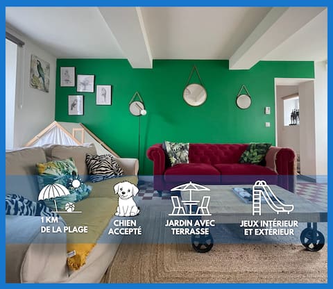 So Wild: 800 m from Omaha Beach, garden, arcade, games