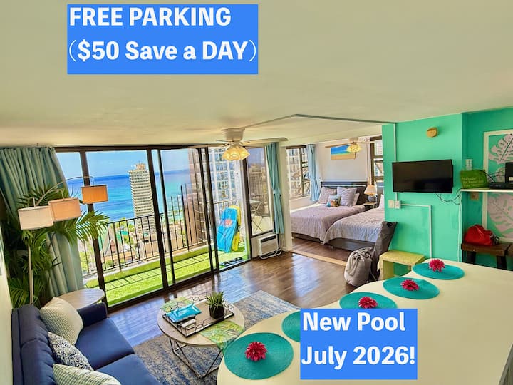 Free Parking｜ocean View｜2min Beach｜7pax Deal - Honolulu, HI