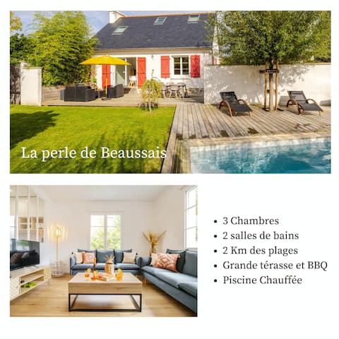 Charming house with heated pool - beaches 2 km