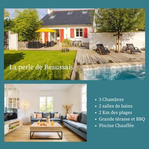 Charming house with heated pool - beaches 2 km