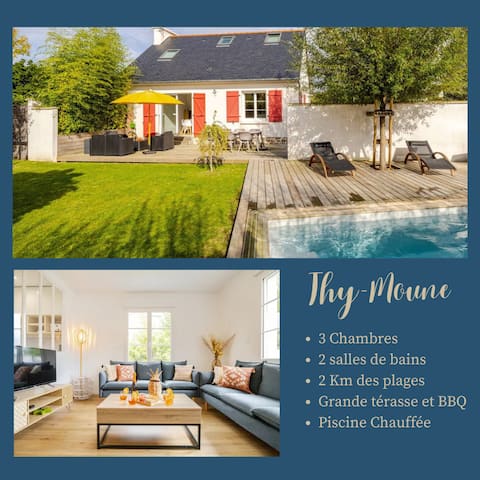Charming house with heated pool - beaches 2 km
