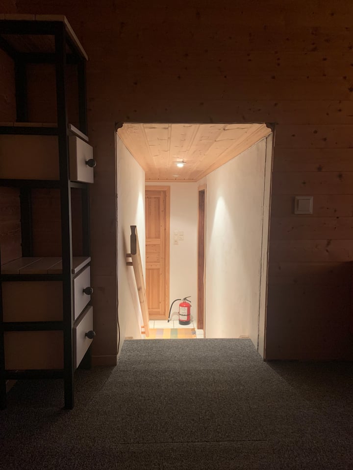 Mezzanine bedroom access down