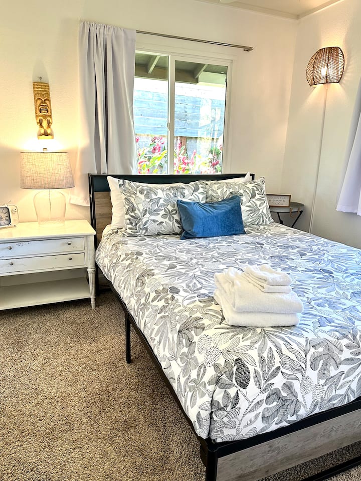 Queen bed with memory foam mattress. Guests often say they sleep so good in our homes! Nightstand and closet access to keep your items organized and put away so you can truly feel like it’s your space, your way! 