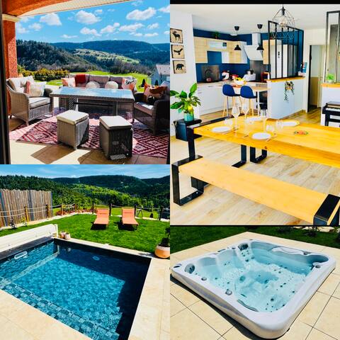 ⭐️House⭐️ 10 Km from Oyonnax-Jacuzzi spa Haut-Jura