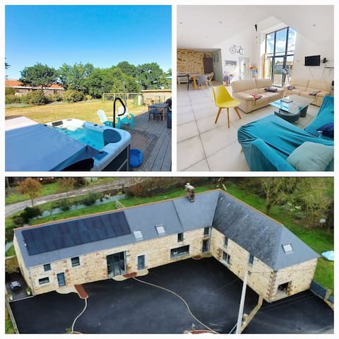 Gîte 30 min Mt Saint-Michel,max 13pers, sauna,spa