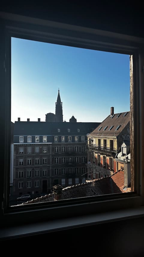 Top Airbnb: Cozy Studio with Cathedral View Center of Strasbourg in Bourse Esplanade Krutenau