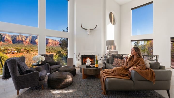 This is by far my favorite place to be in the house. It’s such an AMAZING view and a peaceful and relaxing space. Such a tranquil escape with endless horizons, offering a front-row seat to nature's grandeur.