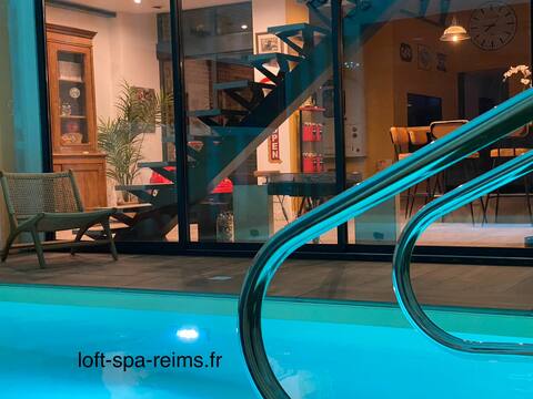 ✅loft-spa-reims.fr LOFT 200m2 privatif PISCINE&SPA