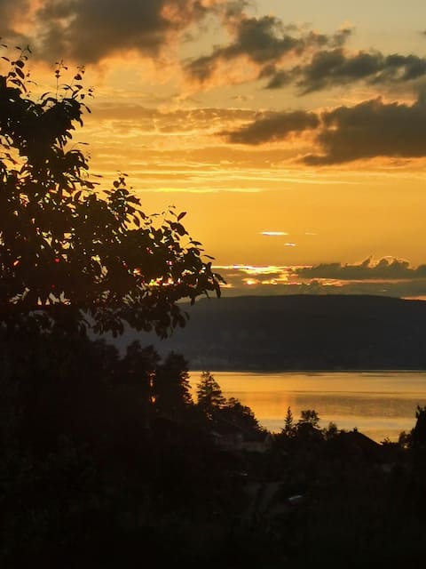 Large, cozy house with great fjord views.