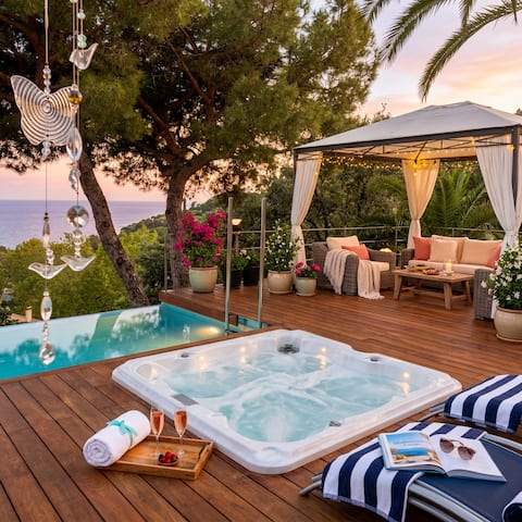 First line, Pool, Jacuzzi and Private Beach