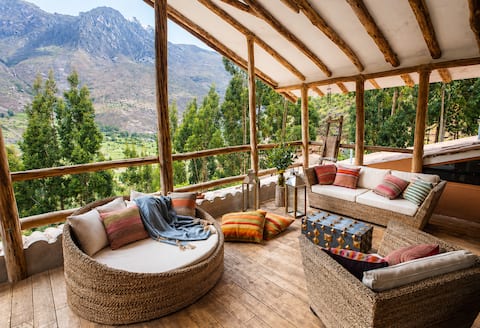 Private mountain home with unique views