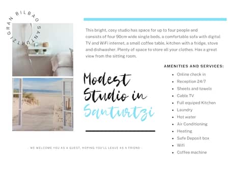 Cozy well-connected studio with a view