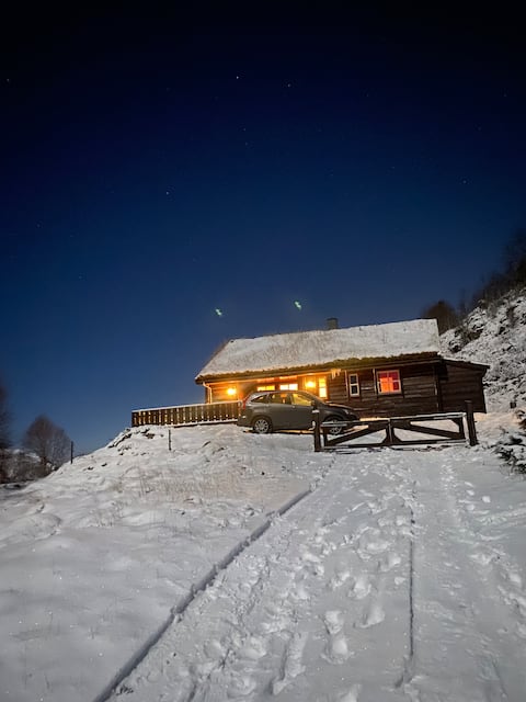 A cosy cabin with a great view