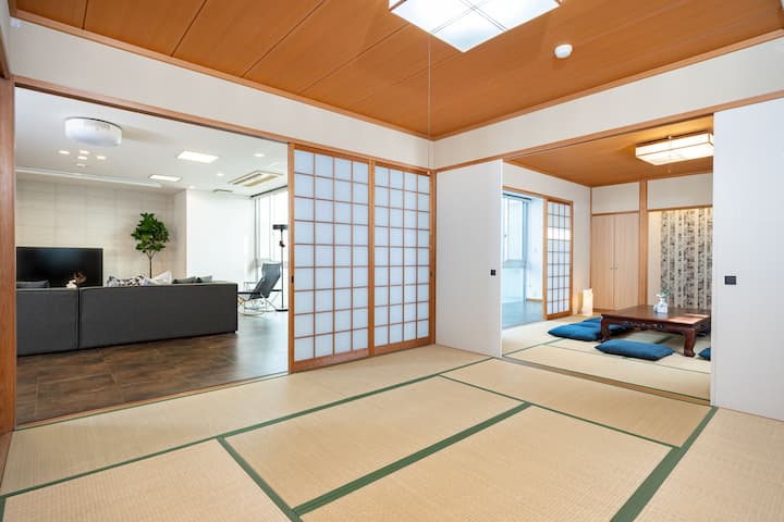 Traditional Japanese-style tatami room.


