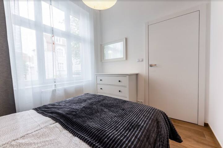 El dormitorio es un retiro perfecto después de un día ajetreado en la ciudad.