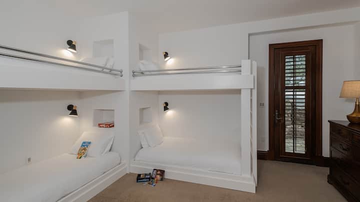 Bedroom 3, Lower Level - Two twin-over-twin bunk beds