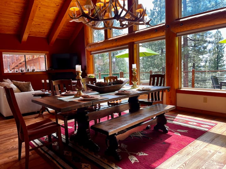 Cozy bedroom with lake views